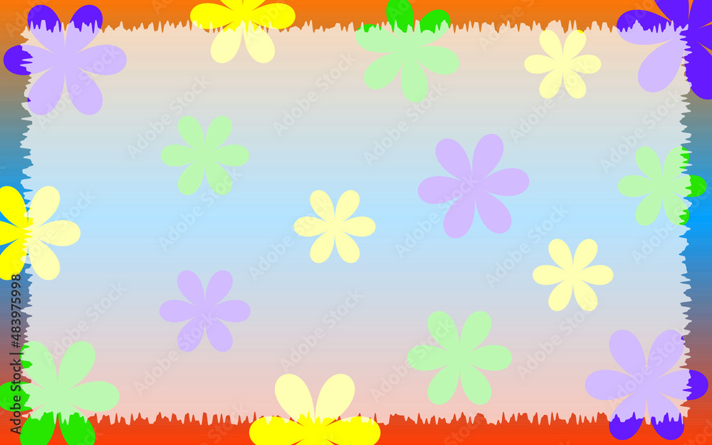 floral pattern vector in flat style.