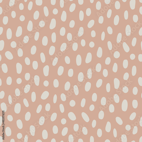 Simple dotted neutral seamless pattern. Minimal background boho color. Vector illustration.