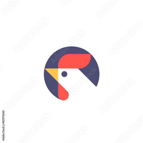Chicken Abstract Logo. Geometric Creative Logo 