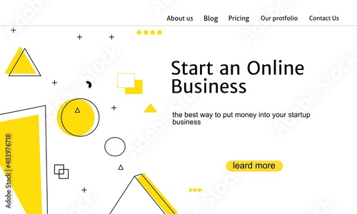 Vector illustration concept with universal abstract shapes, text for website design and development, application, responsive, programming, seo, maintenance, banner. Landing page templates.