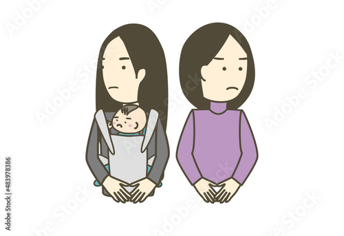 gay or lesbian family illustration on vector  photo