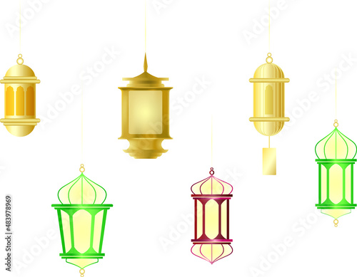 vector lantern used to decorate ramadan kareem background
