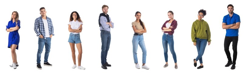 Set of casual people portraits