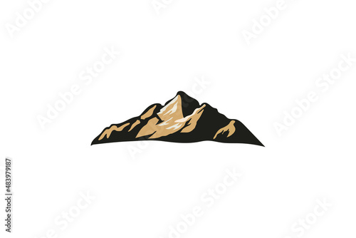 Abstract mountain logo design vector illustration.