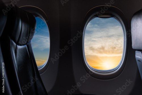 sunset sky view from airplane window © Nature Peaceful 