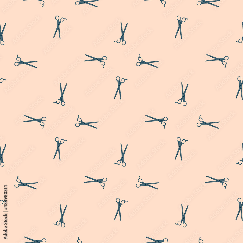 Scissors seamless pattern. Retro salon background. Scissors seamless pattern. Retro salon background.