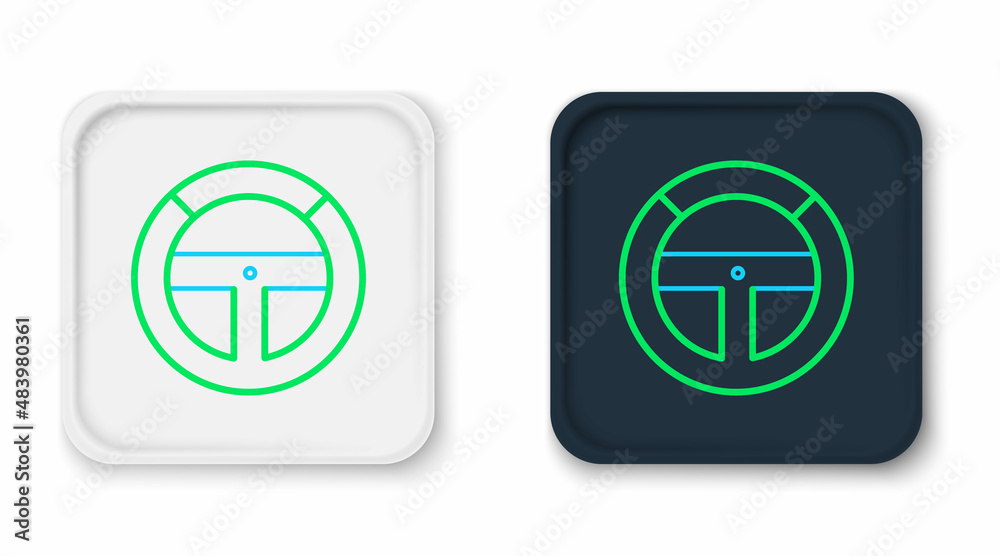 Line Steering wheel icon isolated on white background. Car wheel icon. Colorful outline concept. Vector