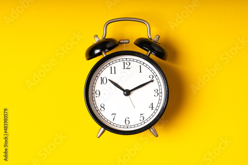 Clock from top view with time concept.