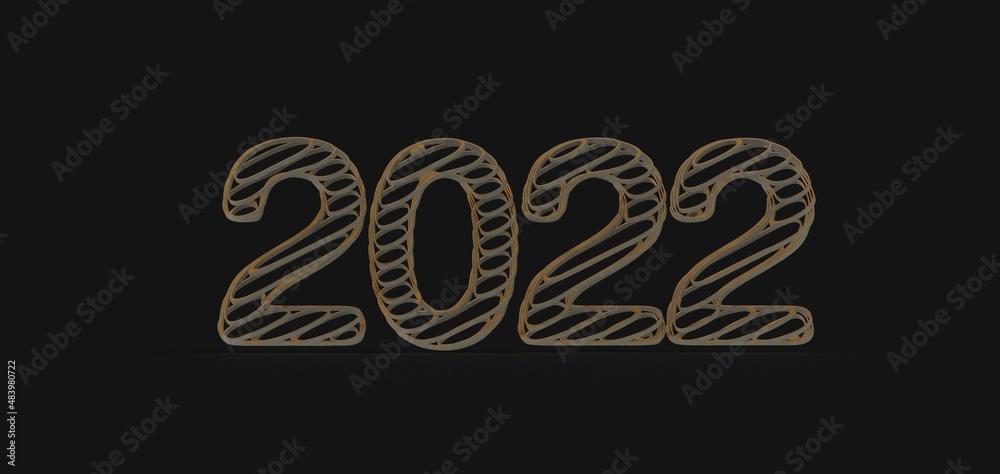 Typography design of 2022 with welcome 2022 concept design.