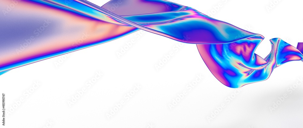 3d fluid shapes with holographic effect