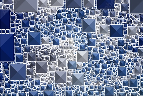 Abstract vignette square in blue color tone background.