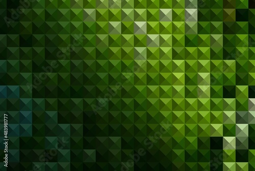 Abstract triangle in square background with green tone color.