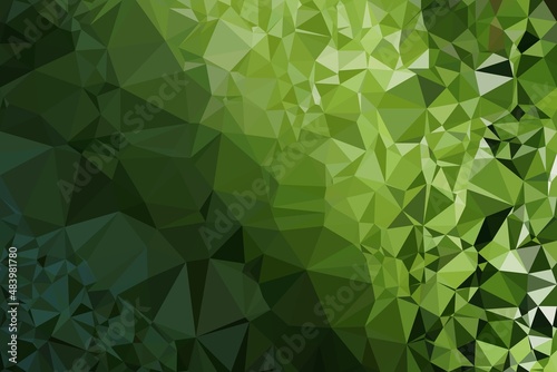 Abstract triangle background in green tone color.