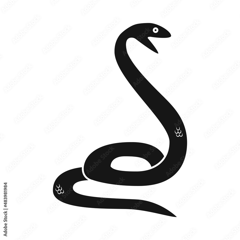 Fototapeta premium Vector design of serpent and python icon. Web element of serpent and crawling stock symbol for web.