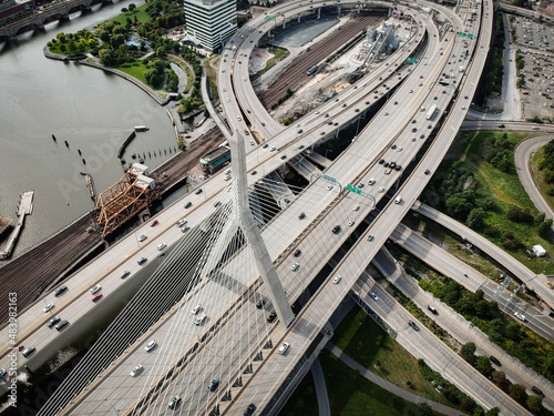 Quadro su tela Leonard P. Zakim Bunker Hill Memorial Bridge