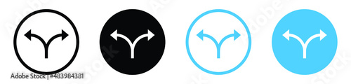 two arrow direction icon in two ways . intersection Arrows 