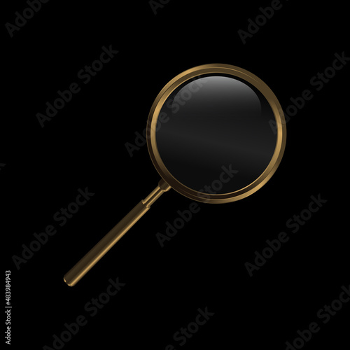 Realistic and nostalgic magnifying glass drawing. Vector