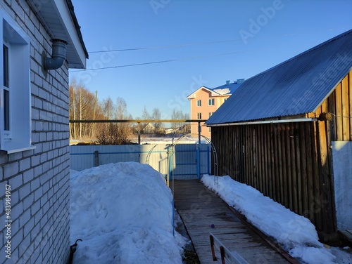 winter sunset on a city street
