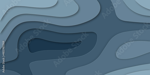 Papercut multi layers 3D color texture vector background. Abstract topography concept design or flowing liquid illustration for website template.