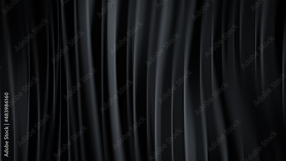 Fototapeta premium Black smooth vertical lines 3D render