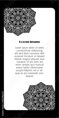 frame for text with mandala.. Frame for text in the style of the east ornament.