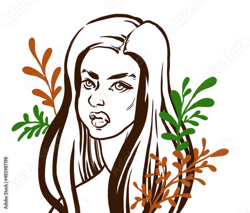 girl with flowers