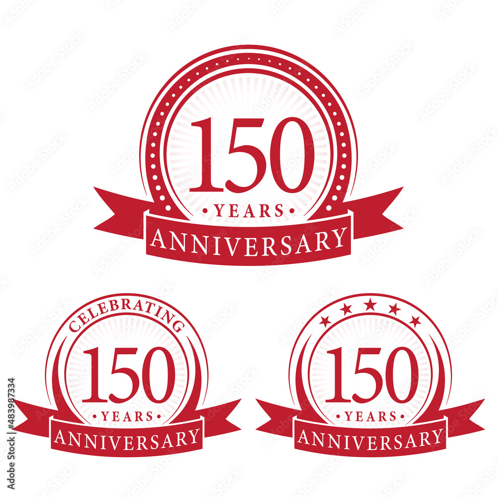 150 years anniversary logo collections. Set of 150th Anniversary logotype template. Vector and illustration. 150 years anniversary logo collections. Set of 150th Anniversary logotype template. Vector and illustration.