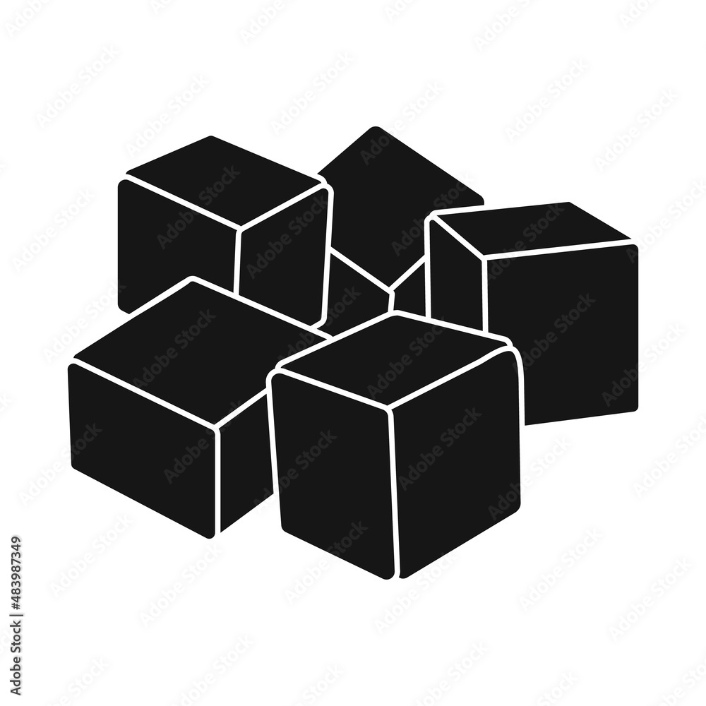 Vector illustration of cube and cane sign. Graphic of cube and sugar stock vector illustration. Vector illustration of cube and cane sign. Graphic of cube and sugar stock vector illustration.