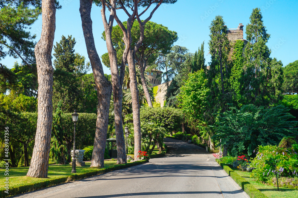Road in the gardens of the Vatican