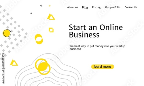 Vector illustration concept with universal abstract shapes, text for website design and development, application, responsive, programming, seo, maintenance, banner. Landing page templates.