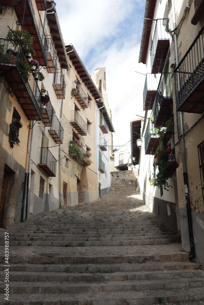 Small city in Spain, mountains, streets