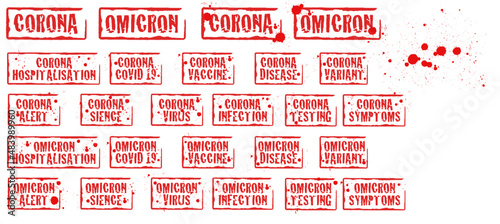 Set of rectangle corona stamps