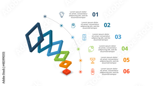 Vector pyramid up arrows infographic, diagram chart, triangle graph presentation. Business timeline concept with 6 parts