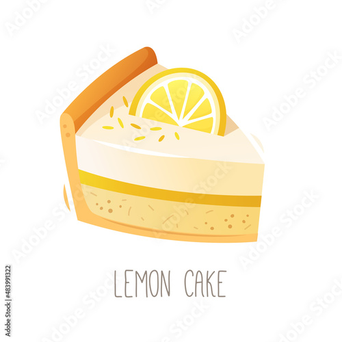 Collection of cakes, pies and desserts for all letters of alphabet. Letter L - lemon cake. Isolated vector illustration