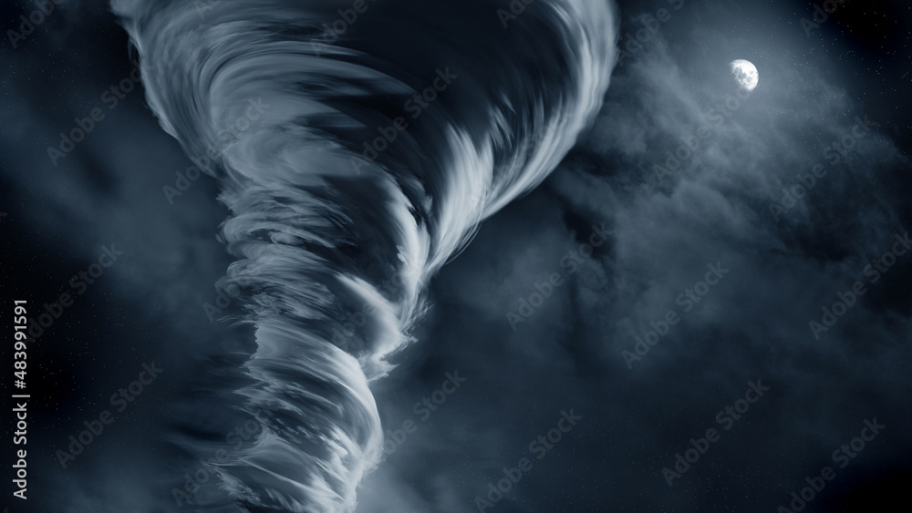 View of a large tornado - obrazy, fototapety, plakaty 