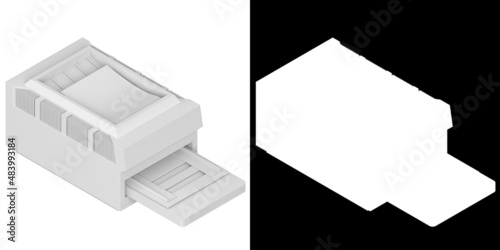 3D rendering illustration of a printer photo