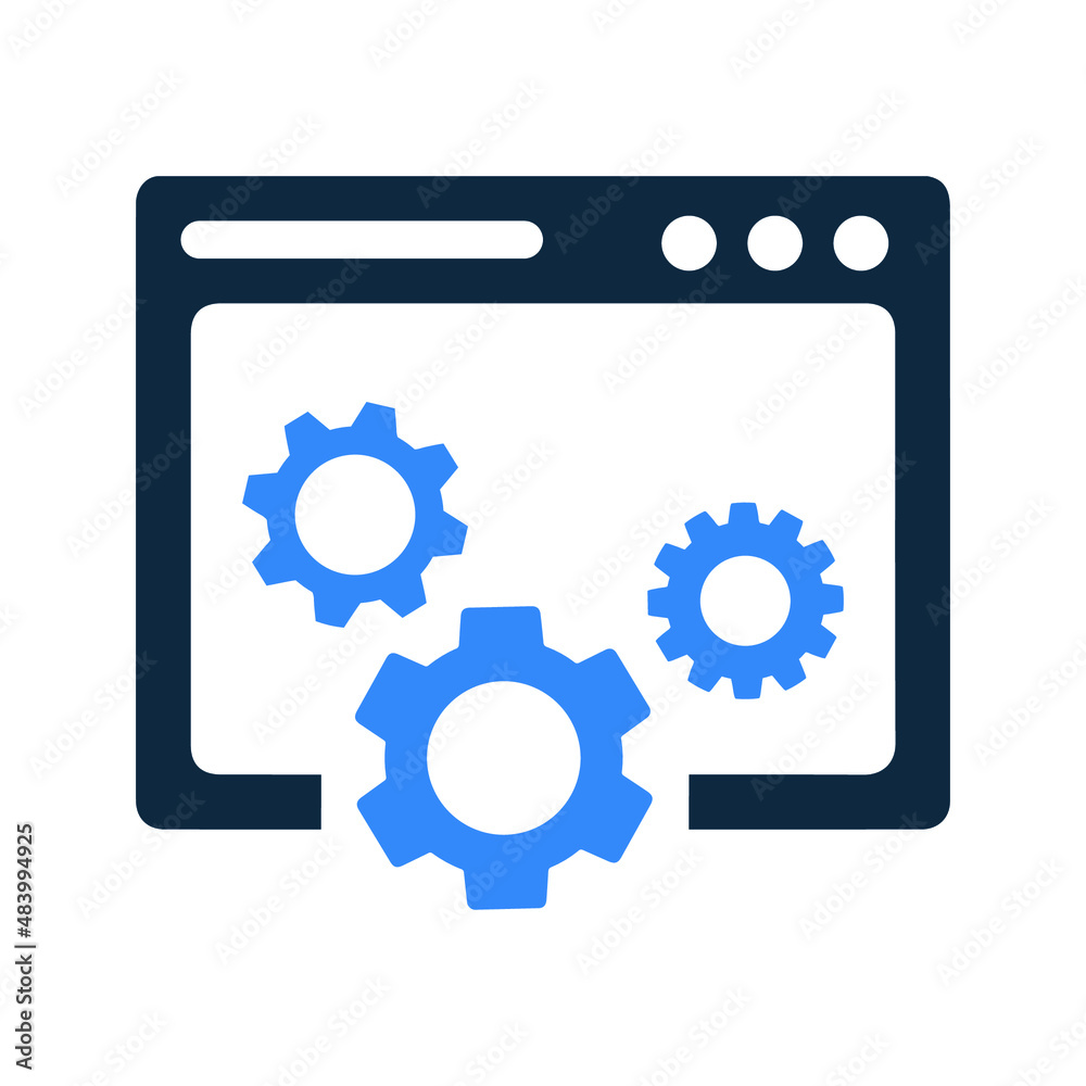 Browser, gear, setting icon. Editable vector graphics. Browser, gear, setting icon. Editable vector graphics.