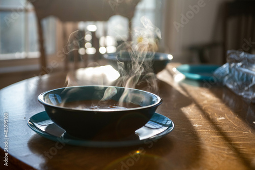 Steaming hot soup