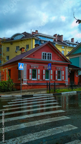 Beautiful wooden house in the city