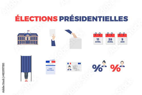 Pictogrammes pour illustrer les élections présidentielles françaises