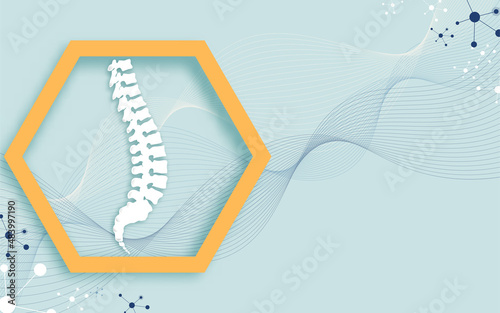 Abstract science medical orthopedics of whole spine injury. The concept for hospital and research.