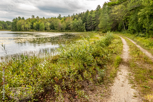 An old dirt road in the Quabbin Reservoir in New Salem , Massachusetts photo