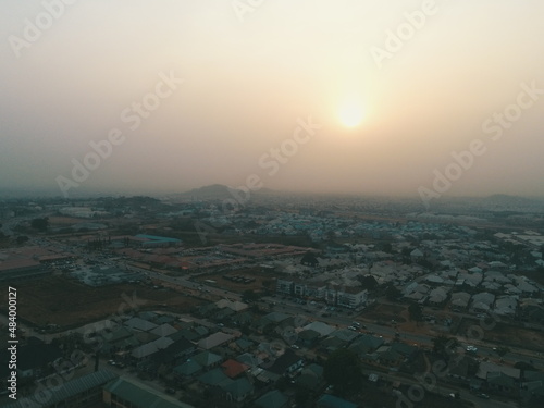 Aerial Photography of Sunset in Apo Resettlement Abuja © georgeodinaka