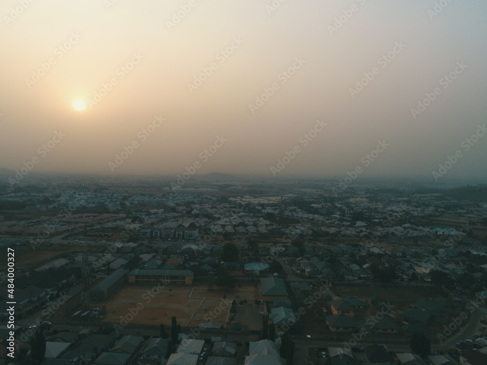 Aerial Photography of Sunset in Apo Resettlement Abuja