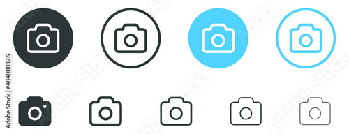 Camera icon, Photo camera symbol, snapshot icon in filled, thin line, outline and stroke style for apps and website 