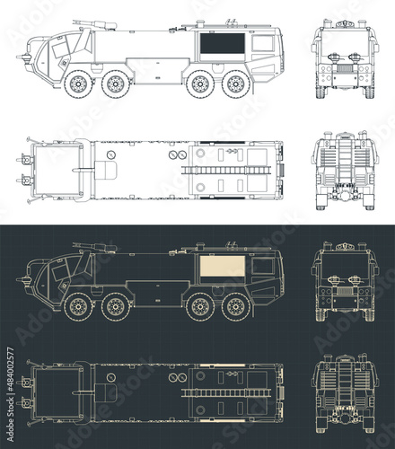 Airport fire truck blueprints