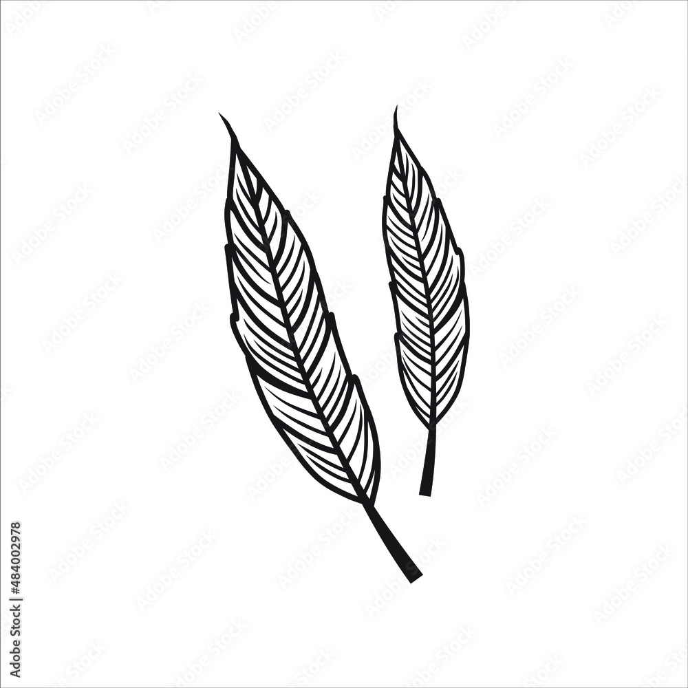 Feather Simple icon. Flat style element for graphic design