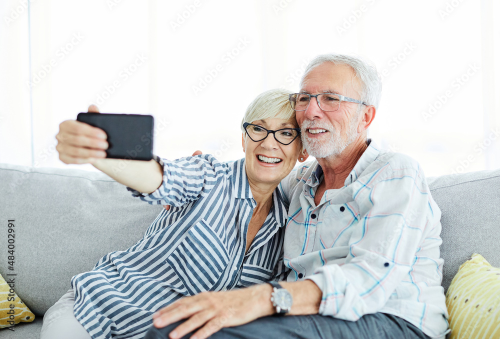 senior couple taking selfie happy elderly retired portrait mobile phone smartphone technology love photo