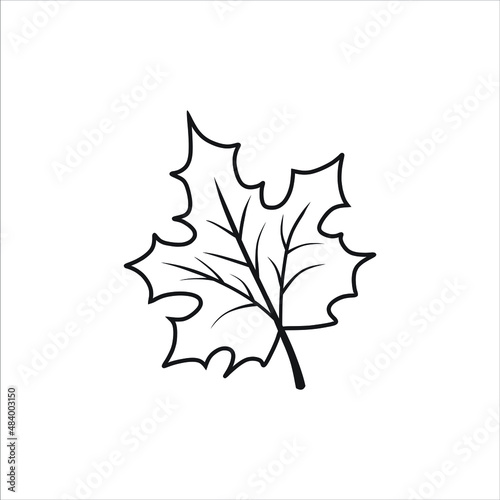 black line leaf icons on white background