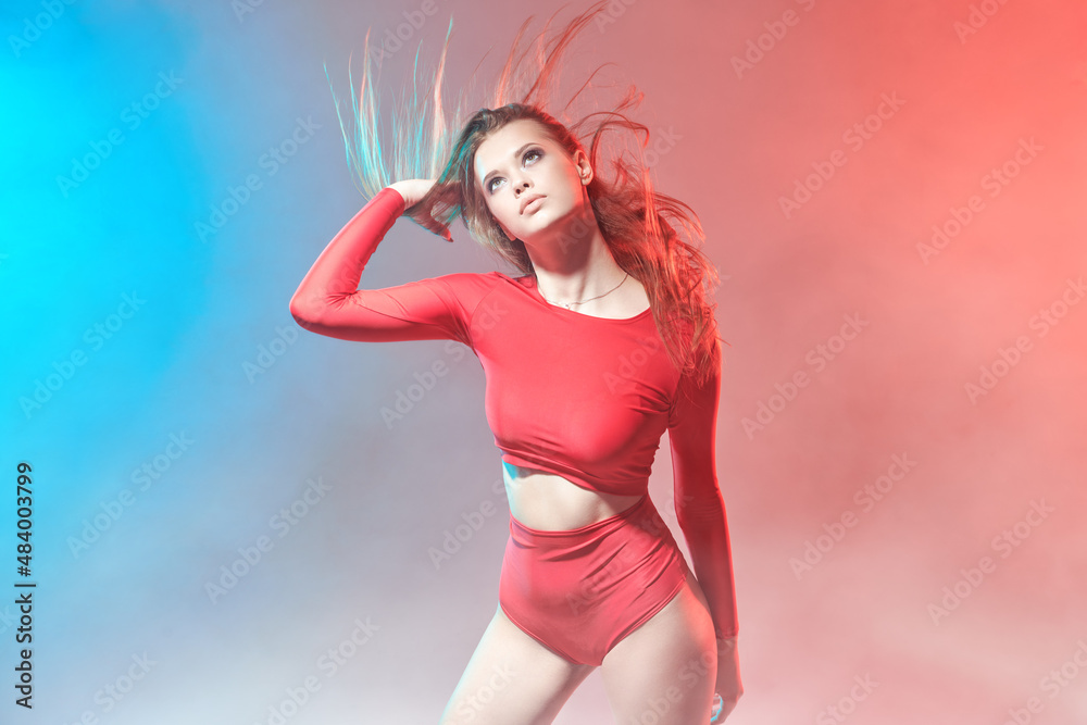 Naklejka premium attractive dancing girl